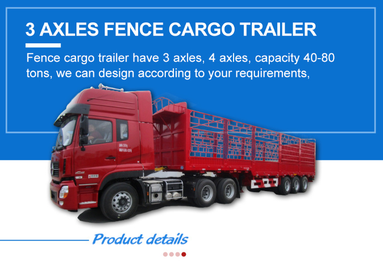 3 Axles 40tons 60ton Cargo Semi Trailer