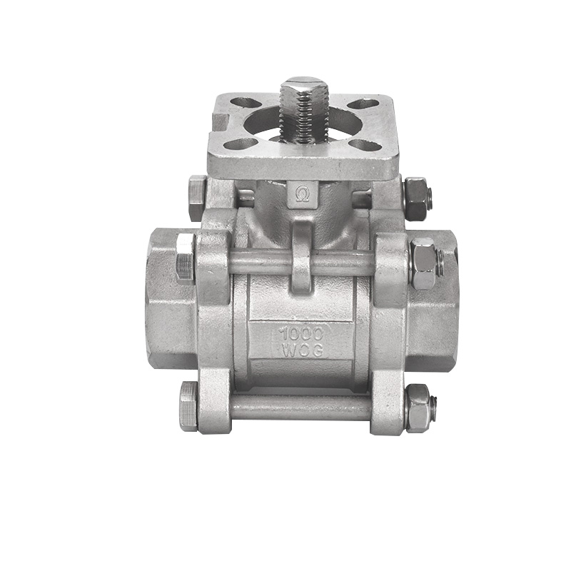 304/316 Stainless Steel 3PC Female Thread Ball Valve with High Platform