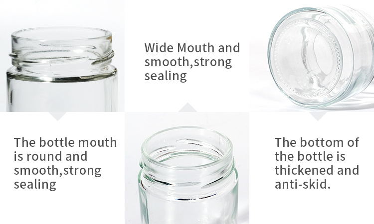 Factory Wholesale 500 Ml 1000 Ml Sealable Glass Jar Jam Jars with Deep Metal Lid