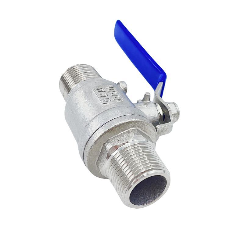 CF8 Stainless Steel 2PC Double Male Thread Ball Valve with Handle