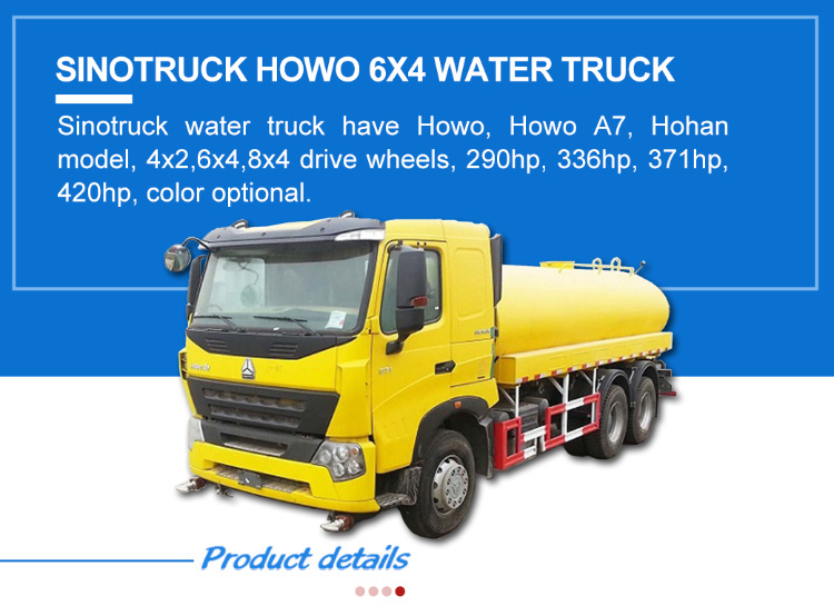 Sino HOWO 290HP 336HP 371HP 20000 Liters 6X4 10 Wheels Used Water Trucks for Sale