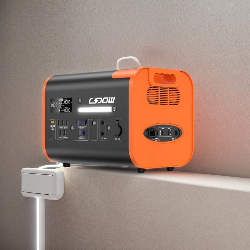 Outdoor Charging Treasure 2000W Solar Power Station Family Emergency Mobile Power Supply