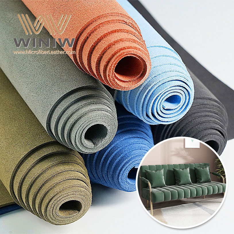Best Microfiber PU Material Faux Leather Suedette Sofa Fabric 