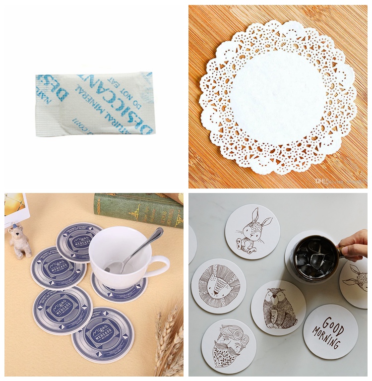 Bright Whiteness 0.4mm Fast Absorbency Uncoated Paper For Tea Cup Coaster