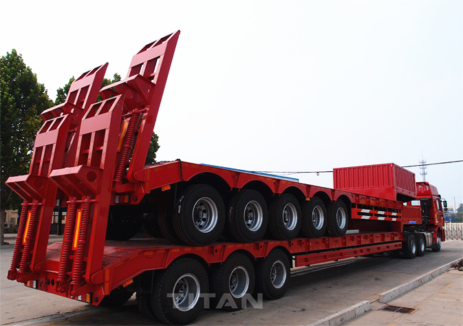 TITAN 5 axle heavy duty transport lowbed semi trailer for Ghana