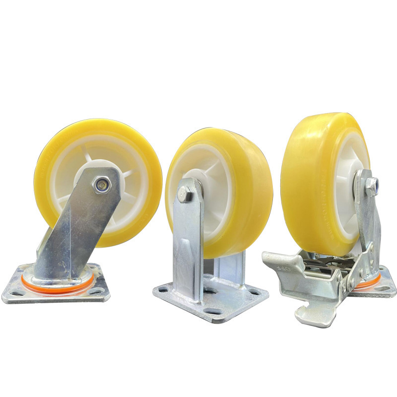 New Products Yellow Transparent TPR Heavy Duty Swivel Lock Caster Wheel