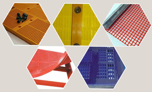 Five different connection types of polyurethane screen mesh.