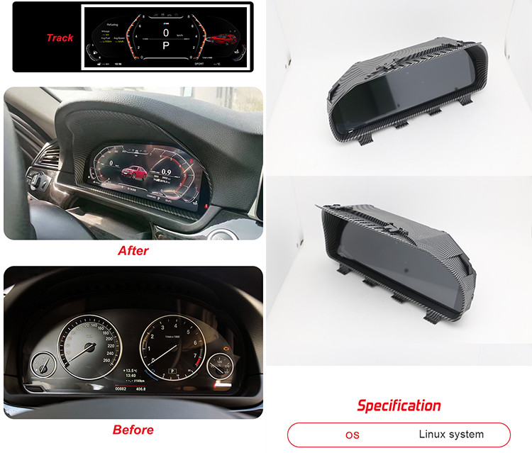 Digital Dash Cluster For BMW F30 Digital Speedometer With 12.3inch IPS Screen Easy Installation