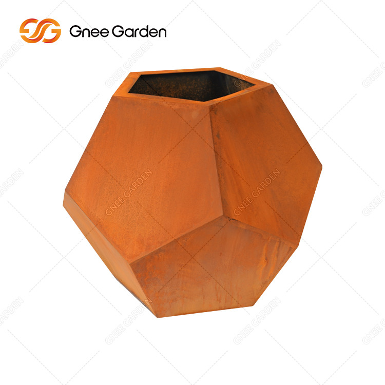 Decorative Designed Patio Flower Pot Outdoor Garden Corten Steel Products Large Metal Planter Pot