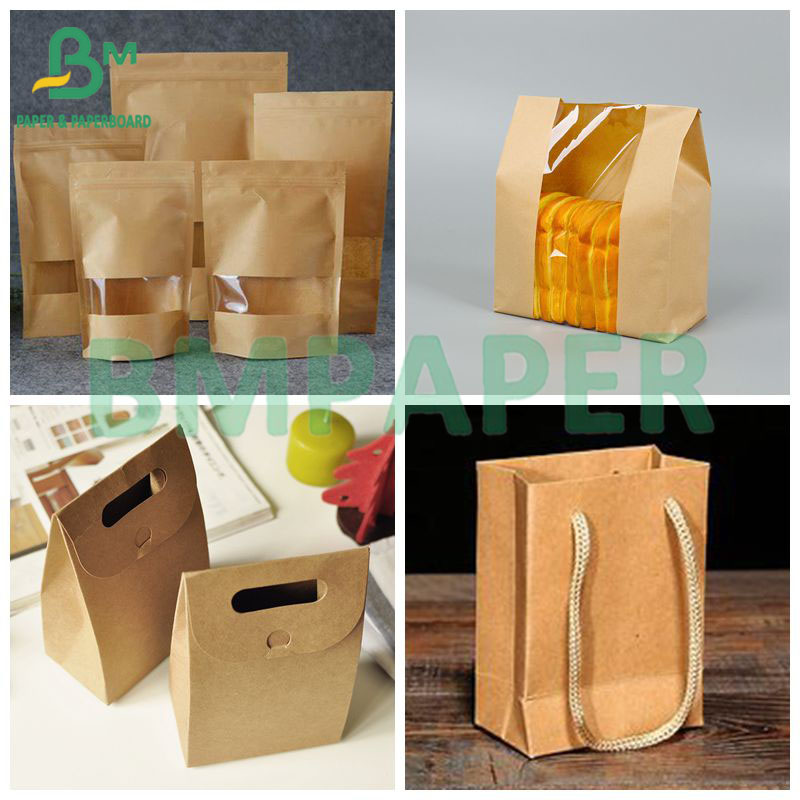 70gsm 120gsm 100% Virgin Wood Pulp Food Grade Brown Kraft Bread Bag Paper