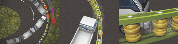 PU Foam / EVA Traffic Safety Roller Barrier Highway Roller Barrier For Accident - Prone Roads 0