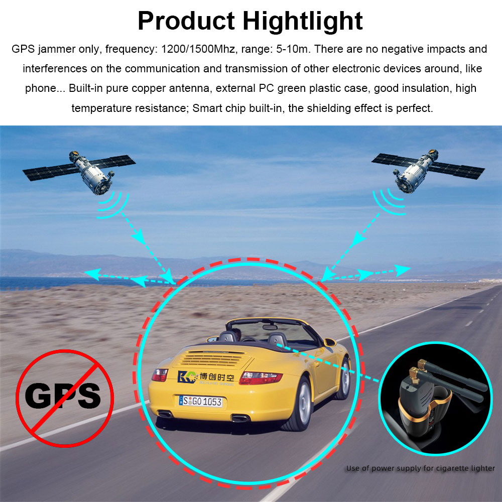 Mini vehicle GPS Signal Jammer anti positioning anti tracking GPS jammer GPS positioning signal jammer Cigarette lighter