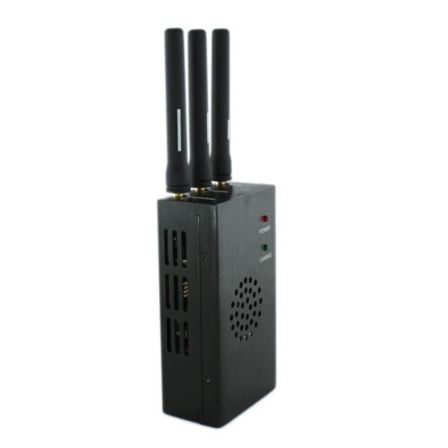 Portable signal jammer | 3 Antenna Portable Cell Phone Jammer + Wireless Video Wifi Jammer Blocker with Cooling Fan 15M