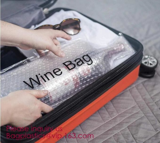 Bottle Protector Bubble Travel Bag,Travel Trip Bag With Bubble Inside And Double ks,Sleeve Travel Bag - Inner Skin