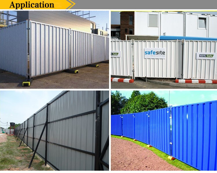 Construction Site Temporary Steel Hoarding Fence Panel Designs