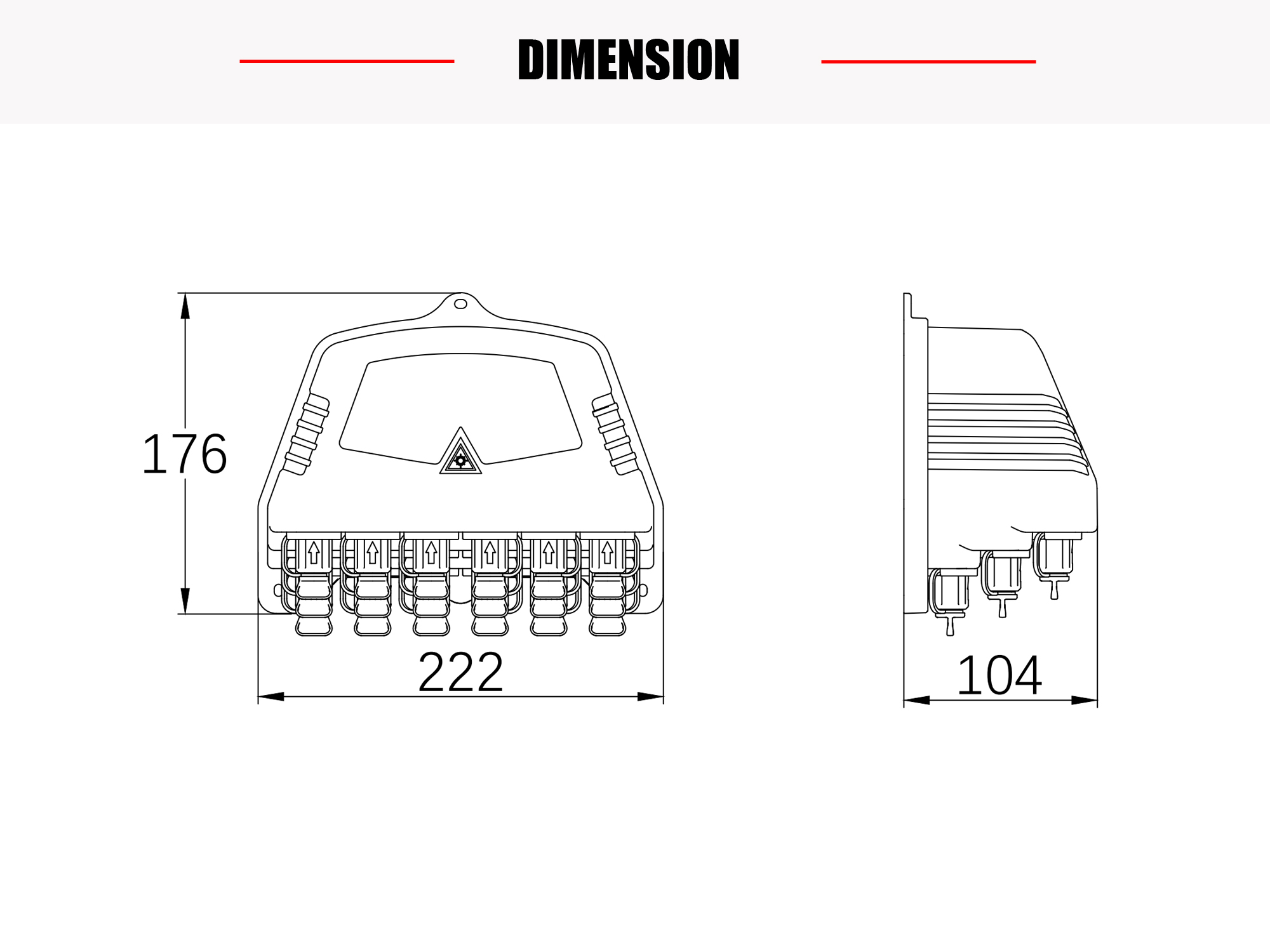 CTO-18-16P splitter box Dimension