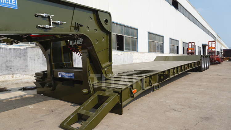 4 axle 100 ton military detachable gooseneck lowboy trailer