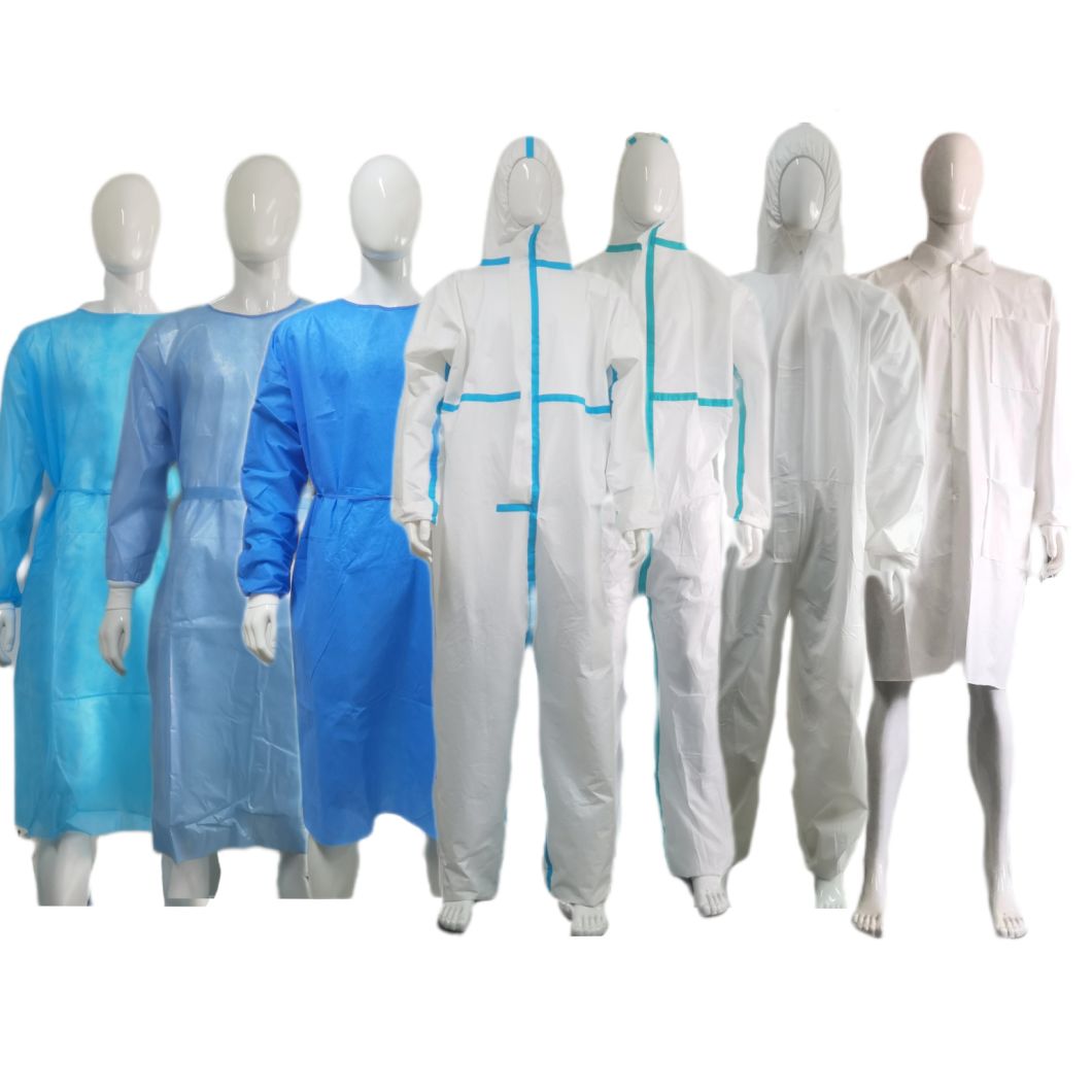 Nonwoven Wholesale Hooded Isolation Taped Coverall with CE Typr5&6