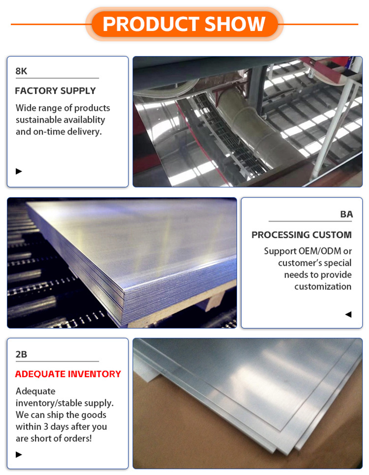 High Quality Brushed Polished Stainless Steel Sheet 2b Sheet Metal China Factory Customized
