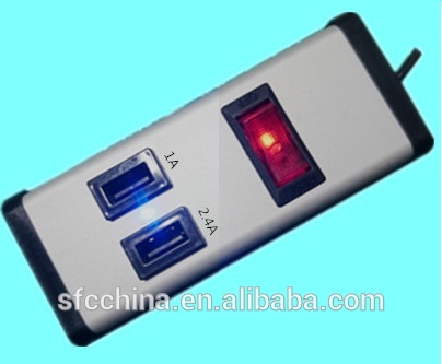 5V 2.4A and 1A USB 2-PORT CHARGING STATION FOR iPad mobile MP3