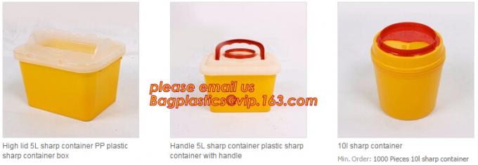 Yellow Plastic Medical Sharp Container for needles, Health and Medicals use disposable 5L Sharp container, sharp contain 72