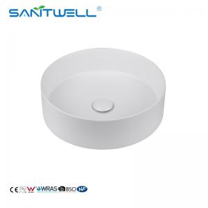 China 400MM Bathroom Sink Round Hand Wash Ceramic Basin Above Counter Basin on sale 