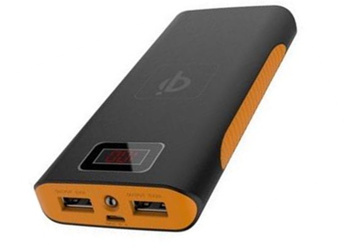 Orange Lightweight Qi Wireless Power Bank USB External Battery Pack Laptop