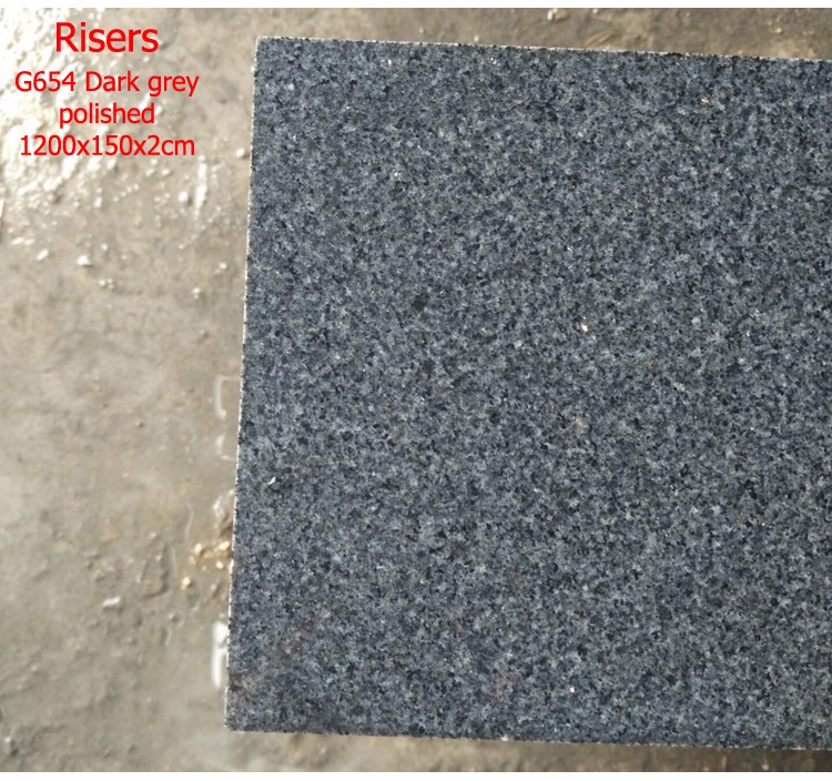 China natural stone padang dark grey granite G654 cheap granite stairs,high polished step