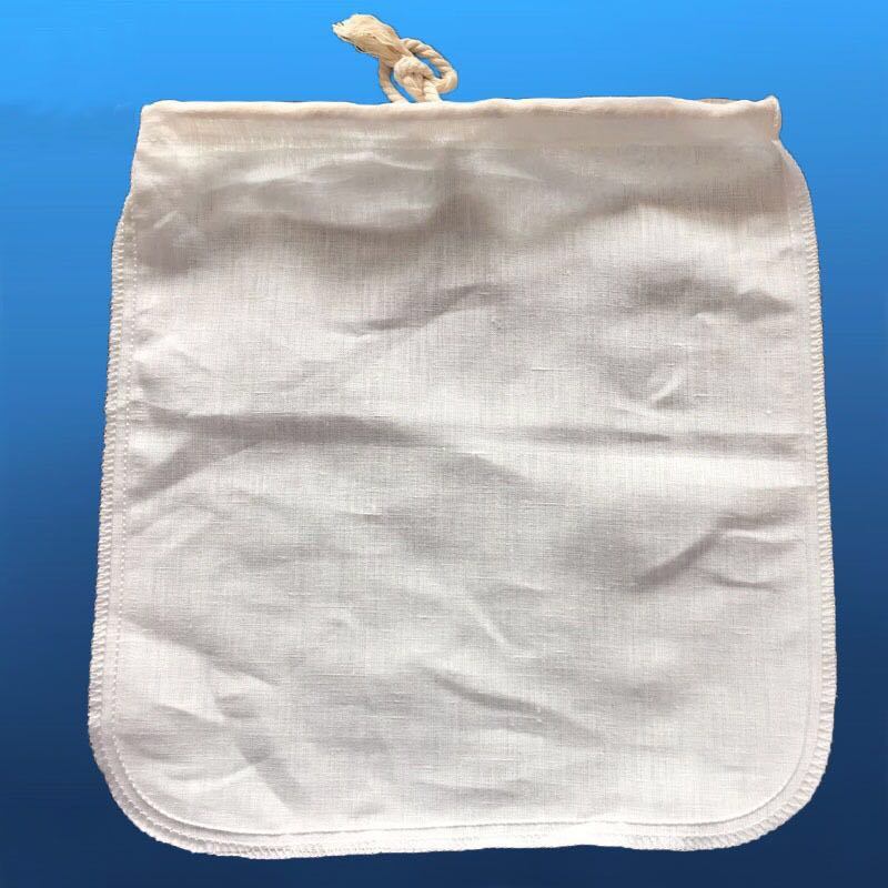 Pure Organic Linen Food Strainer Nut Milk Bag with Drawstring Filter Bag Mesh