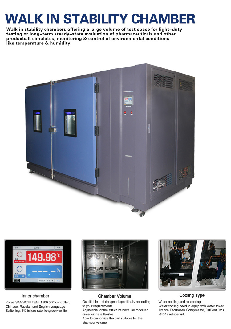Walk in Temperature Humidity Climatic Chamber Stability Lab Test Equipment Walk in Stability Shamber