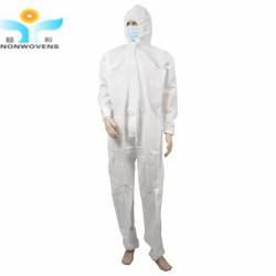 China OEM SMS Disposable Protective Coverall , Dust proof Acid Resistant Coveralls on sale 
