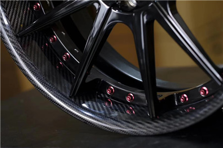 19 inch Carbon fiber film Custom Forged 2 Piece Wheel Black barrel