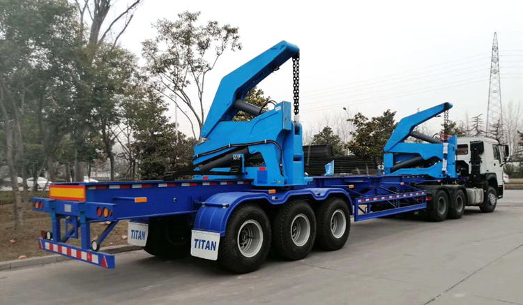 TITAN 37 ton capacity self unloading container sidelifter trailer