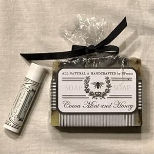 Lip balm and handmade soap bar packaged with shrink wrap bags from Supply Friend