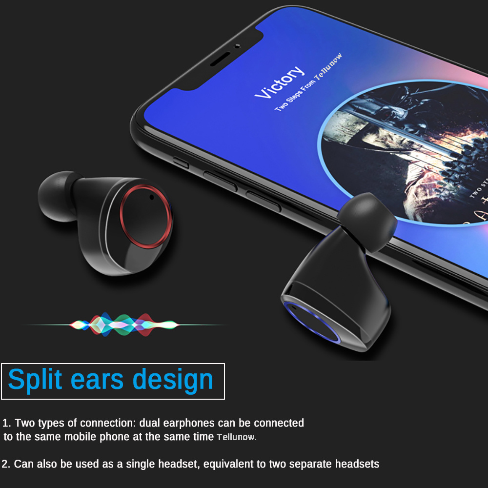 Wireless Earphone Bluetooth 5.0 Earphones Power Display Touch Control Sport Stereo Cordless Earbuds (with 4000mAh Charging Box)