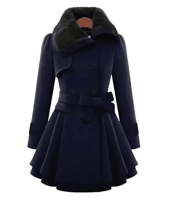 Plus Size Women&prime;s Coats, Autumn Winter Ladies Trench Long Fur Puffer Girls Coat Jacket for Women