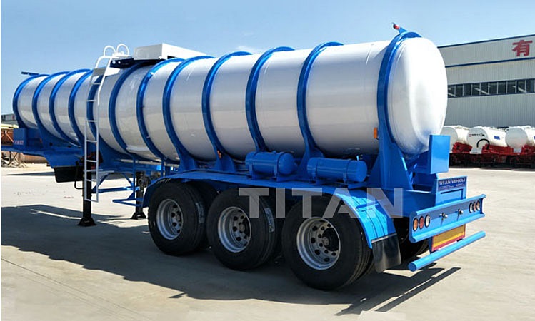 Multi compartment 98% sulfuric acid tanker semi trailer for sale