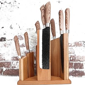 Resafy Wooden Magnetic Knife Block Universal Knives Holder with Strong Magnet Knife Strip Stand