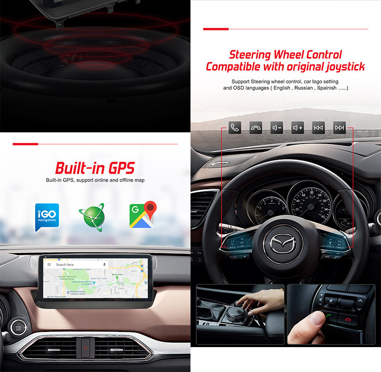 GPS Navigation Android 12 Car Stereo 8 Core 2.0 Ghz For Mazda CX9