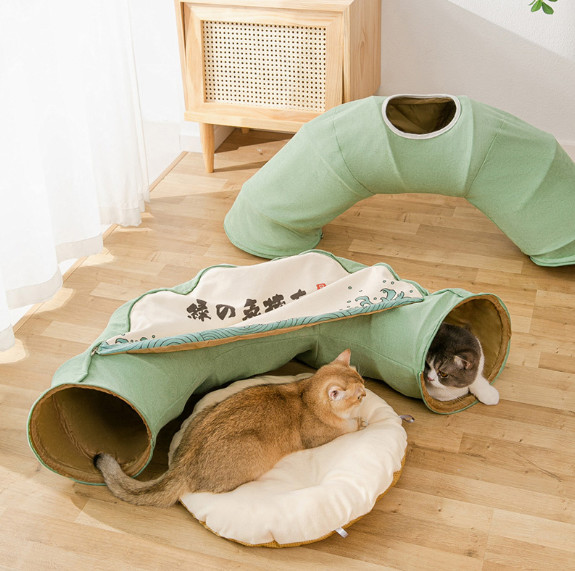 cat tube bed