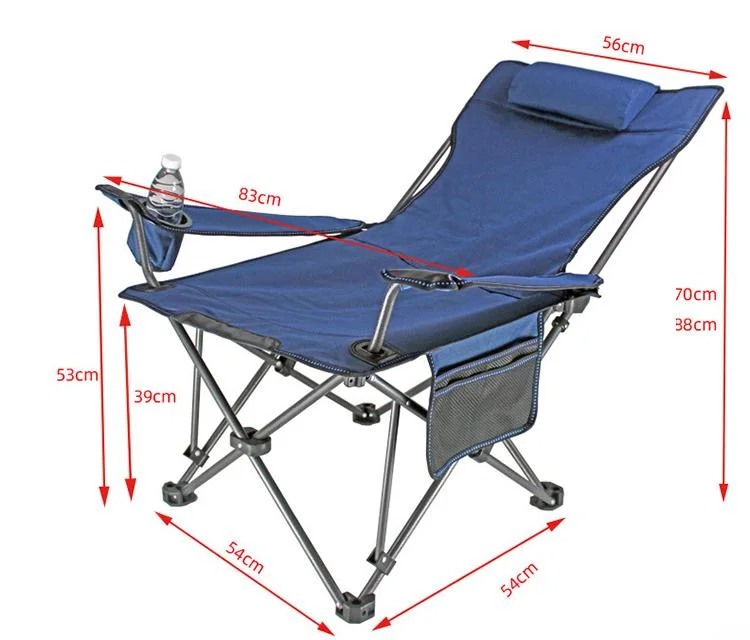 Portable and Stowable Sitting and Lying Steel Pipe Paint Process 600d Fabric Party Folding Chair Camping Chairs Folding