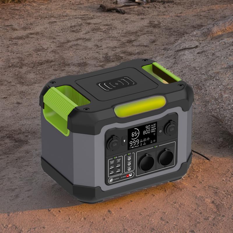 1200W AC Output 230V Portable Power Station with Wireless Rechargeable Solar Generator for Outdoor Camping Home Emergency Power