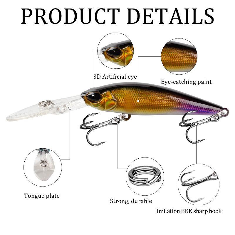 90mm Cheap Long Casting Sinking Minnow Lure Hard Floating Fishing Lures