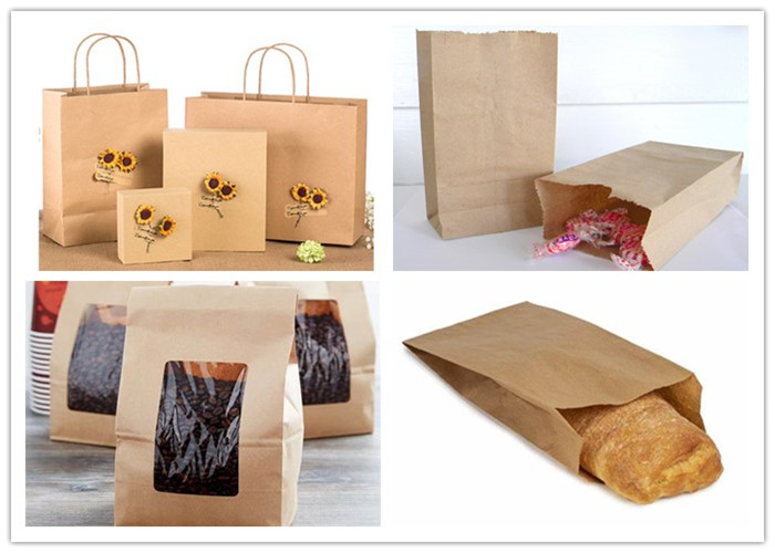 High Strength 120g Recyclable Brown Kraft Paper Shopping Bags 