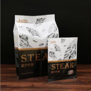 China Heat Seal Gusseted Food Bags Laminated Meat Steak Frozen Food Packaging Pouch on sale 