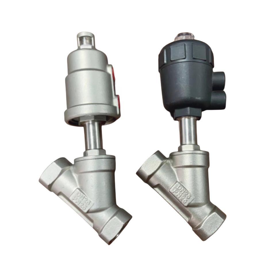 Stainless Steel 304/316 Threaded End Y Type Pneumatic Angle Seat Valve