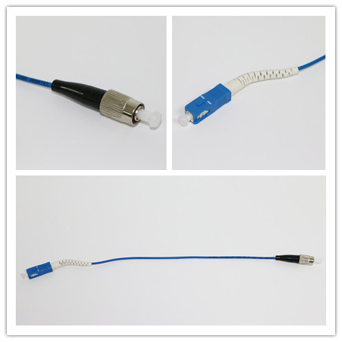 SC PC Fiber Optic Cable Patch Cord With White Flexible Boot , Polishing A 0