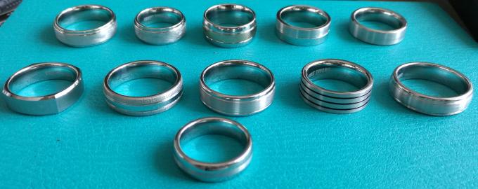 8mm Cobalt Chrome Mens Brushed Stepped Edges Wedding Band Ring
