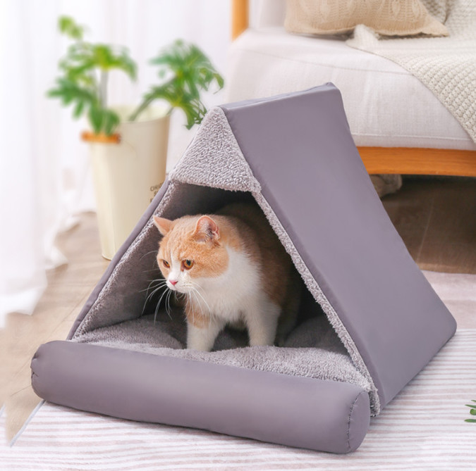 large cat bed with roof