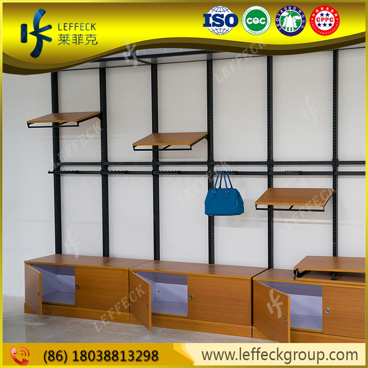 Decorative commercial wall mounted clothing display rack, heavy duty wall shelf.jpg